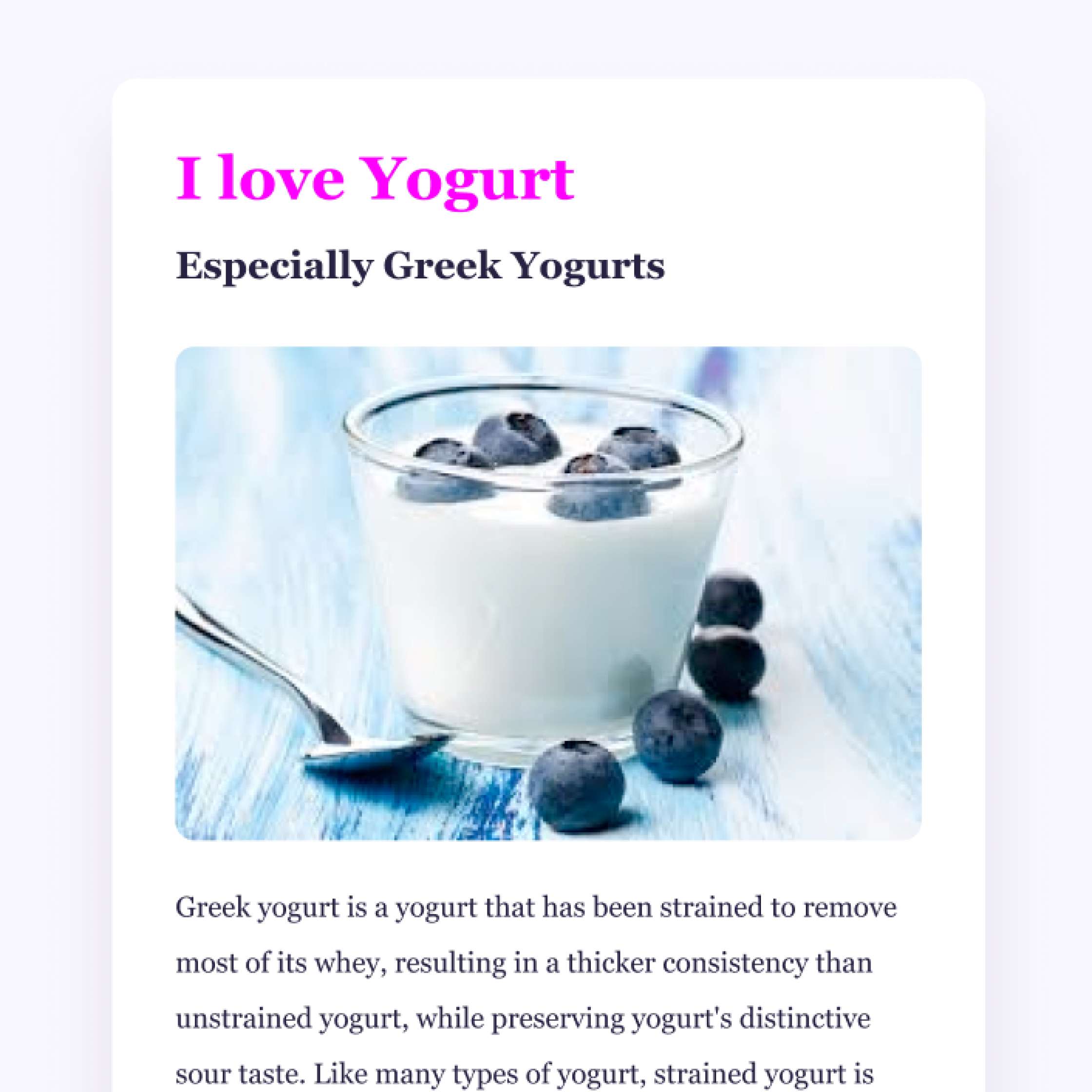 Yogurt app project